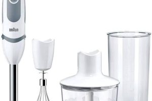 Braun Hogar Minipimer 5235 – Batidora de mano, 1000 W, 21 velocidades y función turbo, anti-salpicuduras, Powerbell Plus, 3 accesorios (varillas, picadora 500ml, vaso medidor 600ml), Color blanco